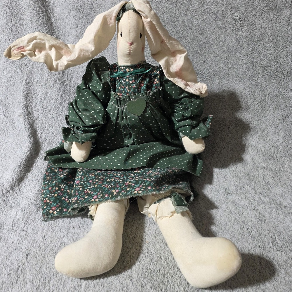 Large Lop Eared Handmade Easter Bunny Plush Stuffed Animal Rabbit Dress 21" tall